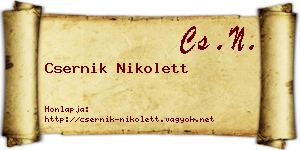 Csernik Nikolett névjegykártya